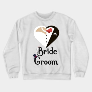 Groom and Bride married T-Shirt bride & groom With Bow Tie Tee Shirt Bachelor Party T-Shirt Crewneck Sweatshirt